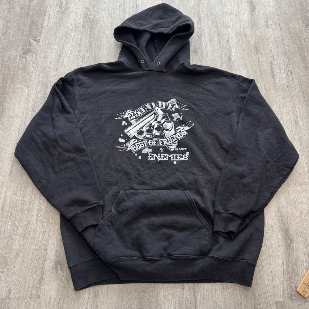 Vintage 25 Ta Life Hardcore Band Hoodie Black Fruit of the Loom XL 2003 NYHC